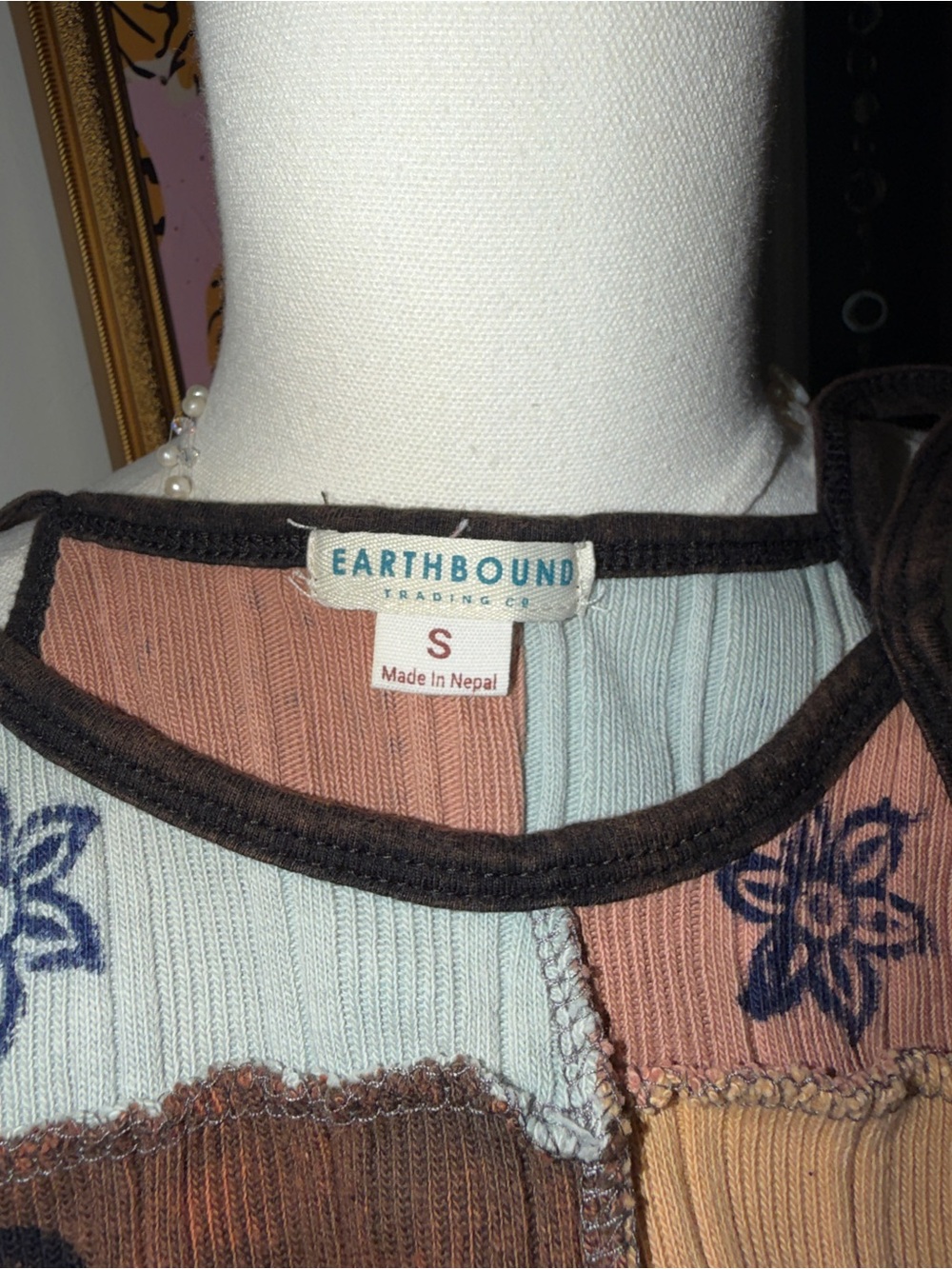 Y2K Patchwork Print Spaghetti Strap Tank Top - Multicolor - Picture 3 of 3